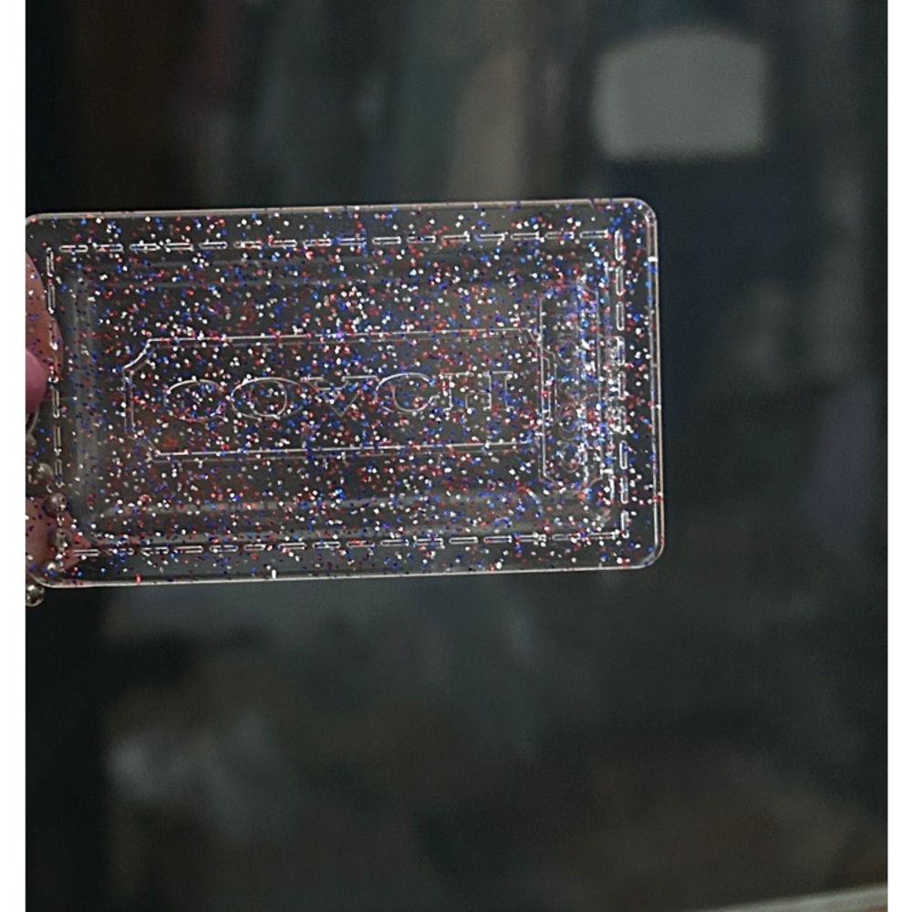 Coach Poppy Clear Glitter Red White & Blue Bag Charm in Pristine Condition - Picture 4 of 5
